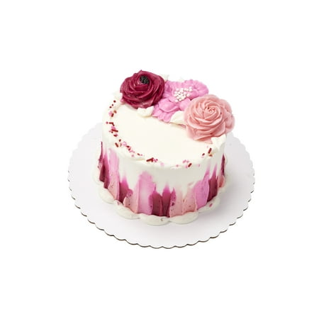 Valentine's Brush Strokes Round Cake