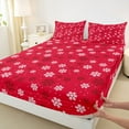 thumbnail image 3 of Homewish Winter Xmas Snowflake Full Size Sheets 4-Piece for Teens,Merry Christmas Breathable Bed Sheets,Polka Dots Lightweight Sheet Sets,Microfiber Bedroom Decor, 3 of 7