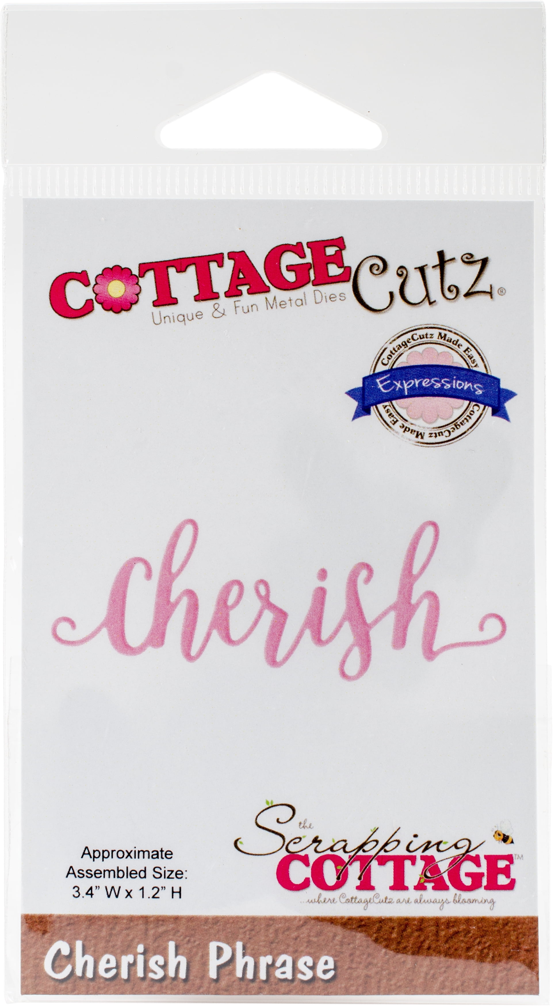 CottageCutz Expressions Plus Die-Cherish 3.4/"X1.2/"