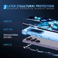 thumbnail image 4 of CASEFIV for Samsung Galaxy S24 Ultra 5G Case,Glow in The Dark Three Layer Heavy Duty Shockproof Protection Hard Plastic Bumper+Soft Silicone Protective Case,Light Blue Butterfly, 4 of 8