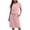 *Pink, variant on VBVC Women's One-Piece Short Sleeve Midi Dress,Ladies Drawstring Waist Dress with Pockets,Side Slit T-Shirt Dress for Women,Gray,S-2XL