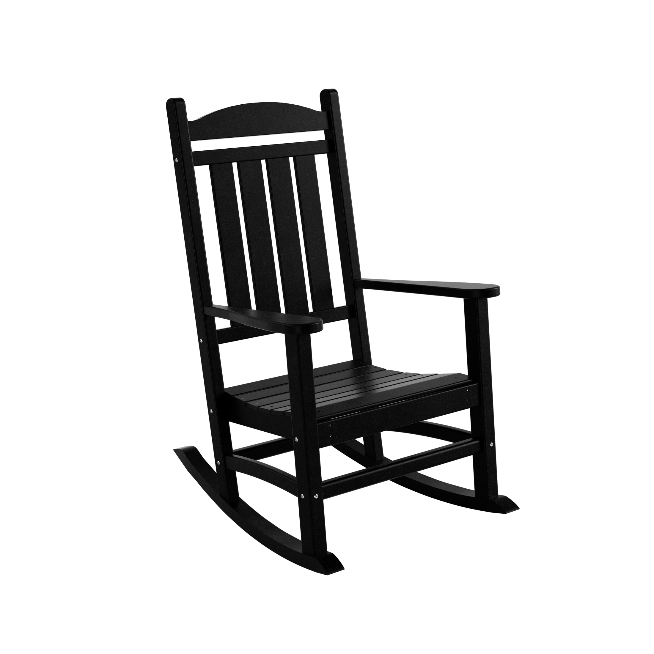 GARDEN 2-Piece Set Classic Plastic Porch Rocking Chair with Round Side Table Included, Black - image 4 of 7