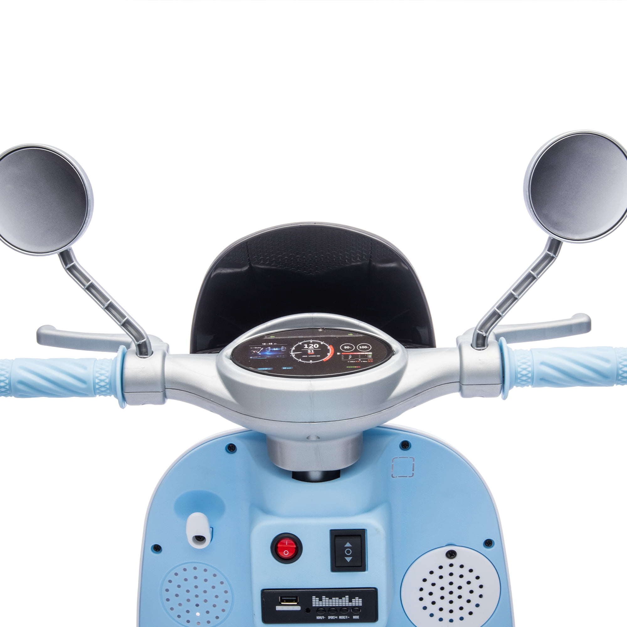 Urday 12V Kids Electric Motorcycle with Parent Seat, Dual 25W Motors 3-Wheeled Ride On Toy, Bluetooth Music, USB, High Weight Capacity 132 lbs, Beige