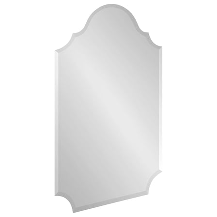 Reign Glamorous Frameless Arch Mirror, 24 x 36 Silver, Arched Mirror for Wall