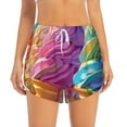thumbnail image 2 of Gaeub Rainbow Melting Ice Cream Print Women's Athletic Shorts,High Waisted Running Shorts,Pocket Sporty Short,Gym Elastic Workout Shorts-XX-Large, 2 of 7