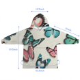 thumbnail image 7 of Butterfly Colorful Wing Pattern Blanket Hoodies for Kids 6-13YR Oversize Wearable Blanket Hoodies for Boys Girls Teens, 7 of 7