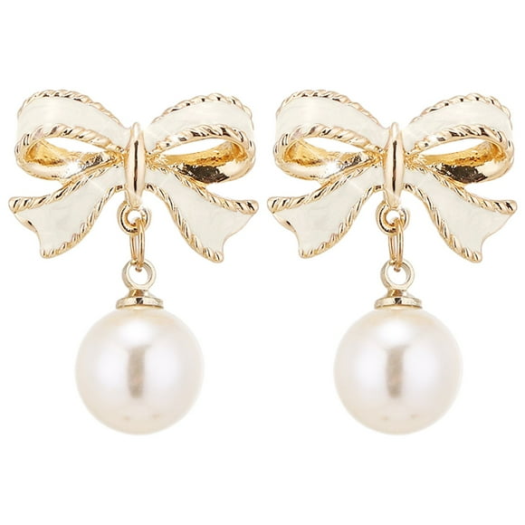 Ensemble de Boucles d'Oreilles Pendantes en Argent Sterling avec Perles Naturelles, Boucles d'Oreilles en Argent Papillon pour Femmes pour Festival, Boucles d'Oreilles Légères de Bijoutier pour Perçage en Nœud, Boucles d'Oreilles pour Fêtes Dansantes et Festivals