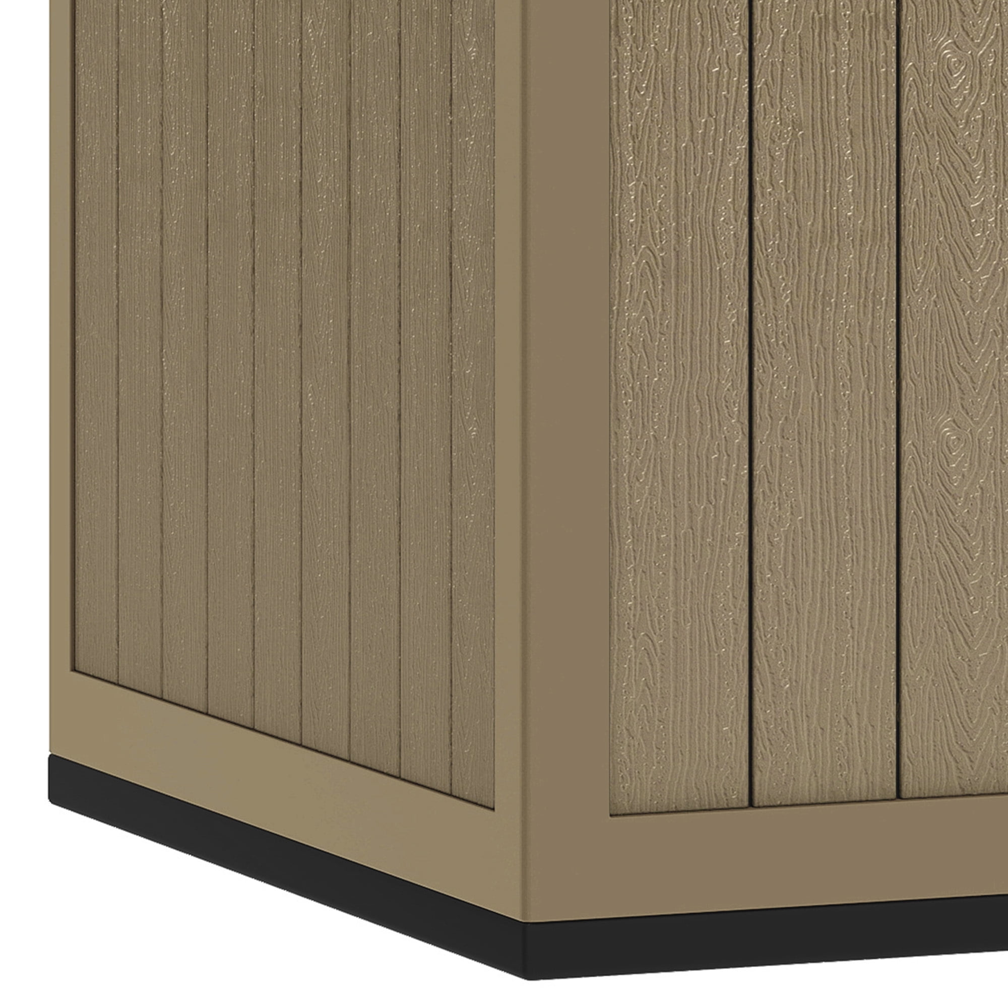 Uforic XXL 230 Gallon Large Deck Box, Outdoor Storage for Patio Cushions, Garden Tools, Flexible Divider, Waterproof, Lockable, Black & Brown