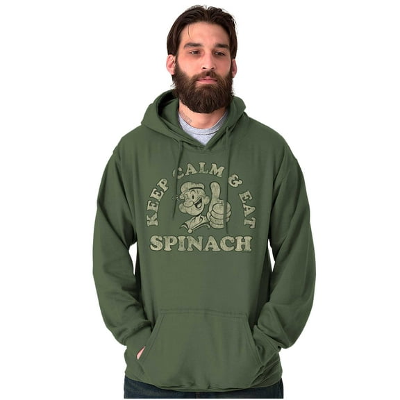 Keep Calm And Eat Spinach Popeye Hoodie Sweatshirt Women Men Brisco Brands S