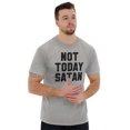 thumbnail image 4 of Not Today Satan Funny Christian Joke Plus Size Crewneck Graphic Tee Shirt Brisco Brands 2X, 4 of 5