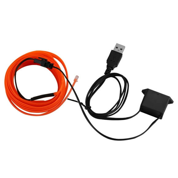 Riwesomey Iluminación interior del coche Tira de LED Decoración Guirnalda Línea de tubo de cuerda de alambre Luz de neón flexible con unidad de Automoción decorativa y accesorios Naranja Riwesomey VI000919-10B