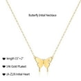 thumbnail image 2 of TURANDOSS Dainty Initial Butterfly Necklace 14K Gold Plated Butterfly Choker Pendant Necklaces, 2 of 5