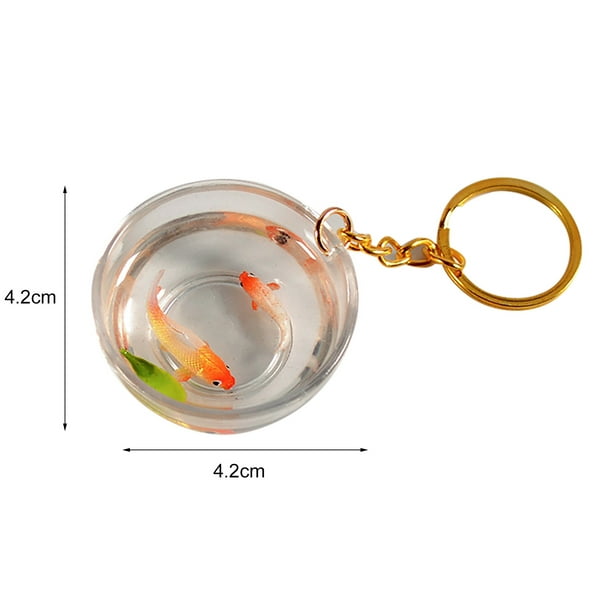 Opolski Backpack Pendant Toy Multi-purpose Decorative Transparent Lucky  Mini Kois Fish Tank Key Chain Charm for Men 