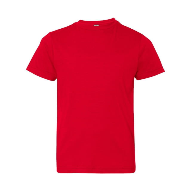 Youth Fine Jersey Tee, S, Red