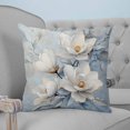 thumbnail image 4 of Pillow Covers 26x26 Set of 2, White Floral Throw Pillow Covers Decorative Couch Cushion Cover, Farmhouse Botanical Flowers Branches Microfiber Soft Square Pillowcases for Bedroom Living Room Sofa, 4 of 7