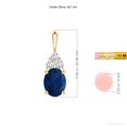 thumbnail image 3 of ANGARA Natural 2 Ct Sapphire Solitaire Pendant with Trio Diamond in 14K Yellow Gold for Women (Size-9x7mm) | September Birthstone, Anniversary, Jewelry Gift for Women | Natural Blue Sapphire Necklace, 3 of 8