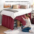 thumbnail image 5 of SGI bedding Dorm Bed Skirt Full XL 42 Inch Drop Length - Burgundy, Ruffled Pattern College Dorm Room Bed Skirts - Split Corner, Easy Care, Wrinkle Free 1800 Series Microfiber Bed Skirt, 5 of 9