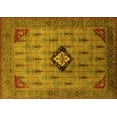 thumbnail image 1 of Ahgly Company Machine Washable Indoor Rectangle Oriental Yellow Industrial Area Rugs, 5' x 7', 1 of 4