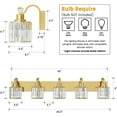 thumbnail image 2 of 5 Light Modern Crystal Bathroom Vanity Lights Gold Bathroom Light Fixtures Crystal Vanity Shower Lights Over Mirror, Mirror Glass Crystal Bathroom Vanity Lighting Fixtures, 2 of 7