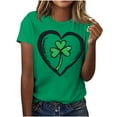 thumbnail image 3 of JURANMO St Patricks Day Shirts for Women Summer Cotton Short Sleeve T-Shirts Round Neck Casual Blouse 2025 Vacation Tops Green XL Daily Sales, 3 of 6