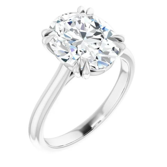 Moana 2 Carat Oval Lab Diamond Engagement Ring Double Claw Solitaire