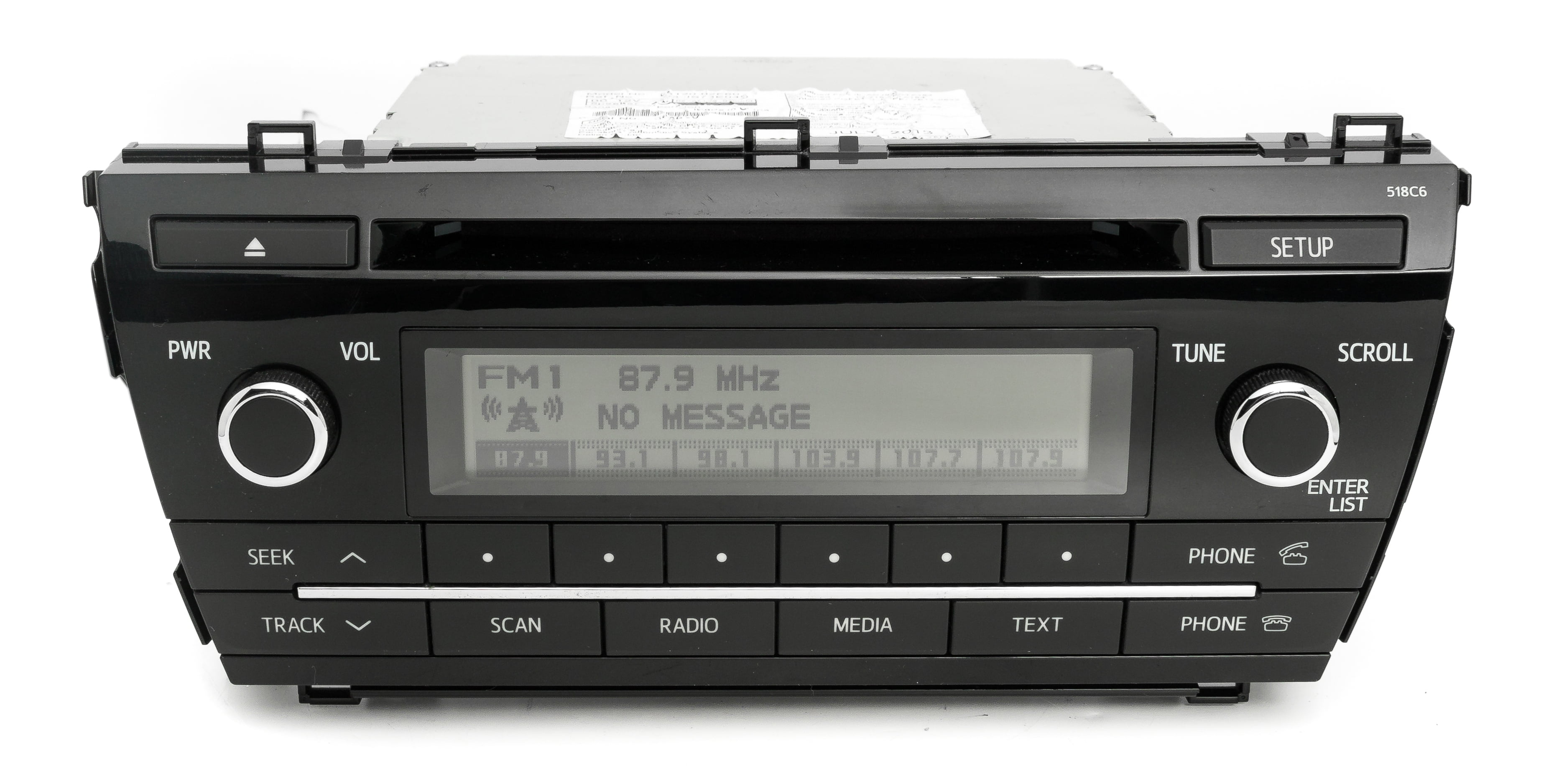 Restored Toyota 2014 - 2016 Corolla AM FM Receiver with Single Disc and Display 86120-02F60 (Refurbished)