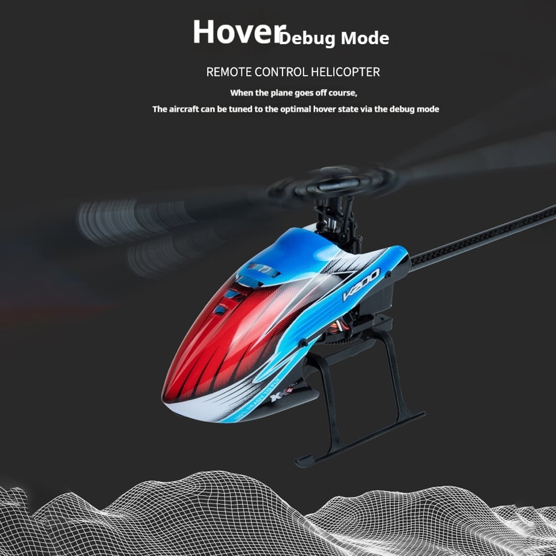 XK K200 RC Helicopter for Adults, 4CH 2.4GHz Single-Blade Helicopter with 6-Axis Gyro, Optical Flow Positioning & Altitude Hold, Outdoor Aircraft for Adults Beginners
