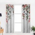 thumbnail image 5 of Grey Christmas Blackout Curtains | Light Blocking Print Window Curtains, Xmas Tree Botanical Red Berry Pinecone Thermal Insulated Window Drapes for Living Room Kitchen (2 Panels, 104"W x 84"L), 5 of 7