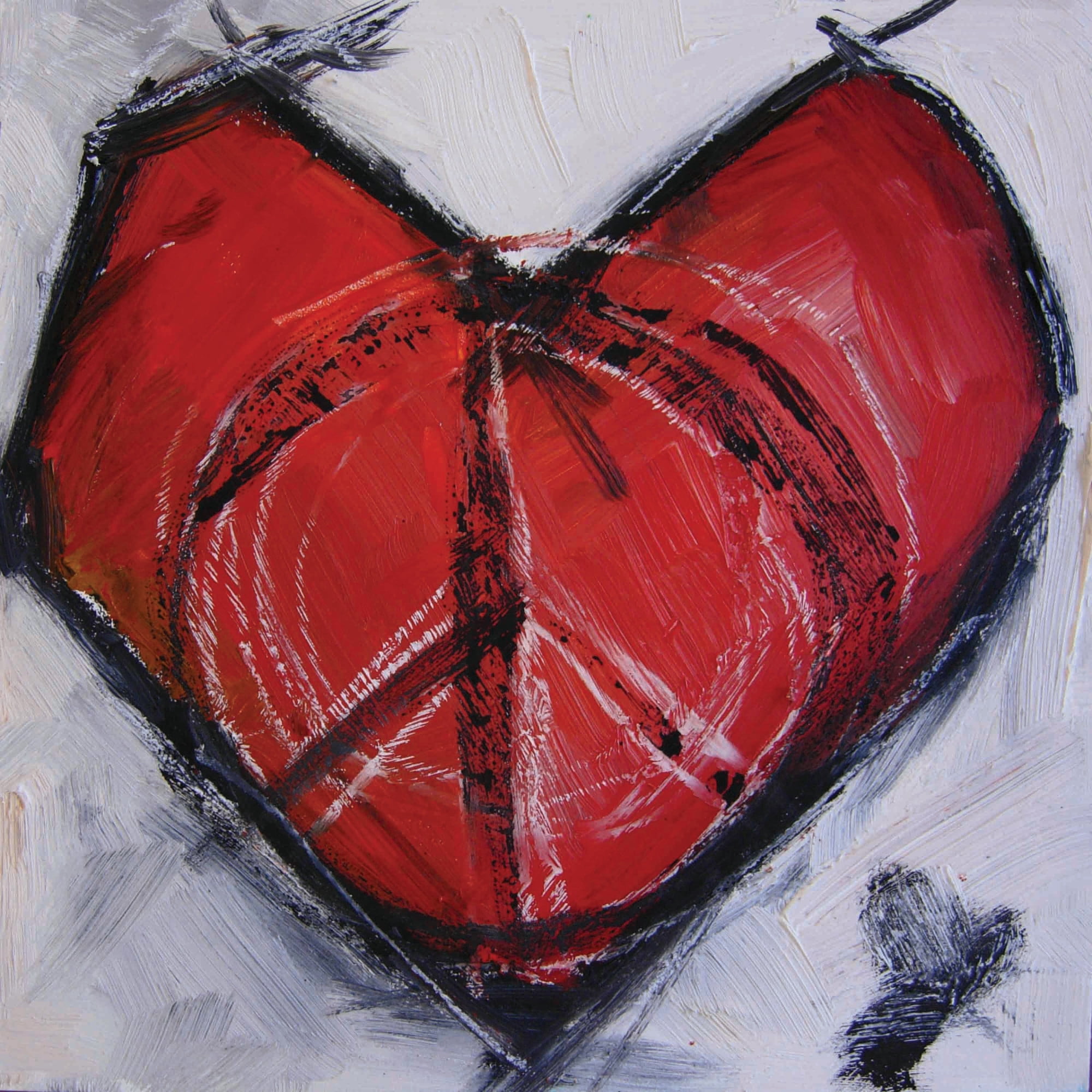 Marmont Hill "Heart of Peace" by Tori Campisi Painting Print on Canvas