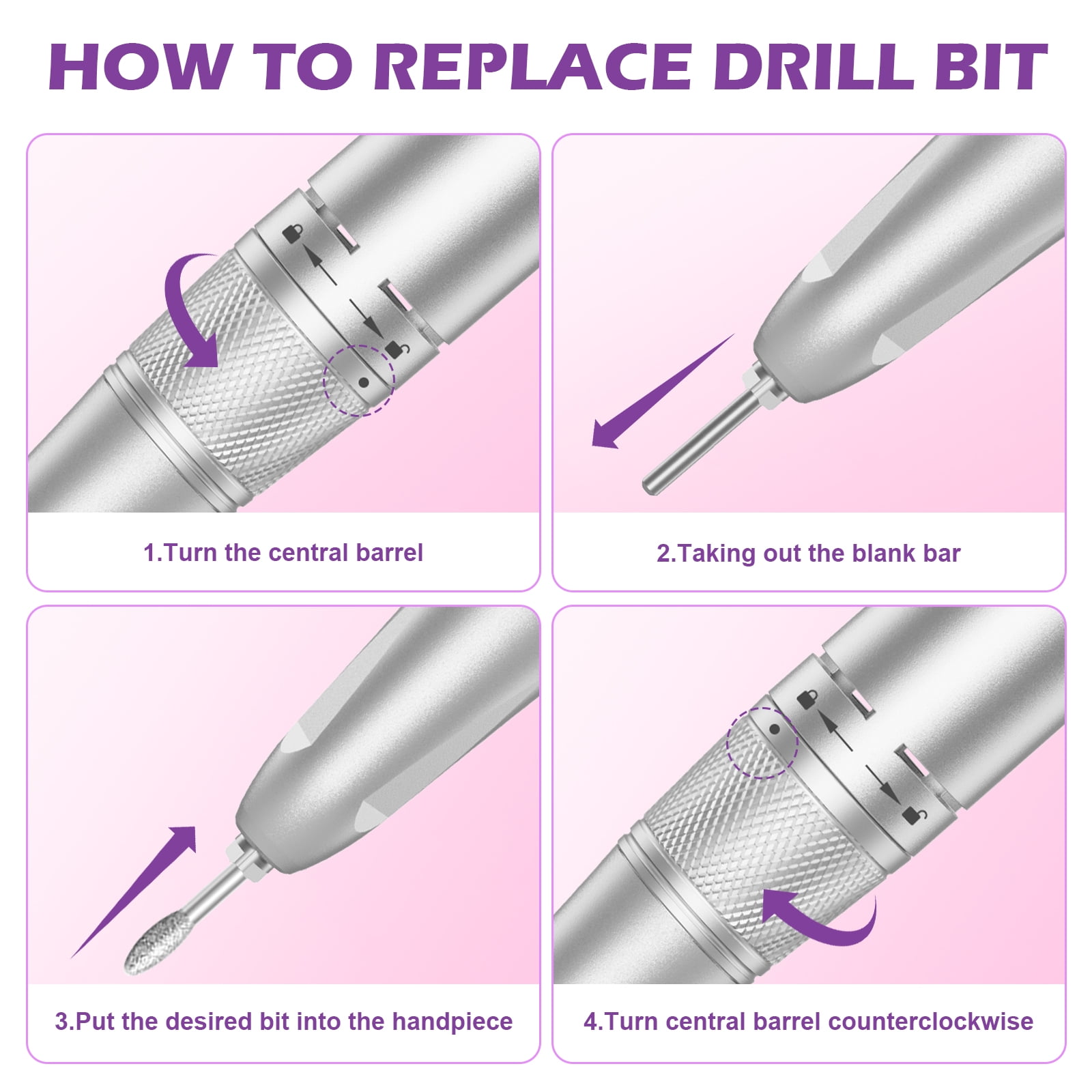 NEXPURE 35,000RPM Cordless Electric Nail Drill with Rechargeable Battery, Professional Manicure File Kit for Salon & Home Use