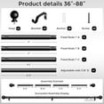 thumbnail image 7 of Black Curtain Rods for Windows 48 to 84 Inch, Adjustable Heavy Duty 1" Diameter Decorative Curtain Rod with Matte Black Round Finials, Modern Easy Install Extendable Metal Drapery Pole Set, 7 of 7