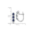 thumbnail image 2 of 1/3 Carat (Ctw) Natural Blue Sapphire Hoop Earrings in 14K White Gold with Diamonds 1/4 Carat (Ctw), 2 of 5