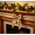 thumbnail image 4 of Champagne Gold Christmas Wired Ribbon - 16.4 Ft Yard Christmas Mesh Ribbon for Gift Wrapping, Tree Decor & DIY Crafts, Holiday Bow Making,C, 4 of 5