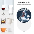thumbnail image 6 of Rateoe Shark Drawing Drink Coasters Set of 4 Leather Coasters Spill Protection for Table Desk,Durable and Non Slip Leather Coaster ,4 Inches Drink Mats-Round Shape, 6 of 6