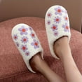 thumbnail image 5 of Aloohaidyvio Women's New Baotou Purple Lilac Embroidered Slippers Winter Indoor Slip-on Warm Slippers, 5 of 6