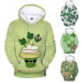 thumbnail image 4 of Sudadera con capucha y estampado de trébol de cuatro hojas para mujer y hombre, ropa con estampado 3D, para otoño e invierno, popular, para el día de San Patricio, 4 of 5