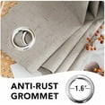 thumbnail image 5 of Linen Blackout Curtains 45 Inches Long 100% Absolutely Blackout Thermal Insulated Textured Linen Look Curtain Draperies Anti-Rust Grommet, Energy Saving with White Liner, 2 Panels, Stone, 5 of 7