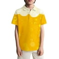 thumbnail image 2 of XUELUO Teen Boys Shirts & Tops Summer Oktoberfest Color Block Print Lapel Button Down Short Sleeve Casual Tops T-Shirts Outwear,Yellow,11-12 Years, 2 of 3