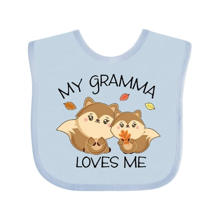 

Inktastic My Gramma Loves Me with Cute Squirrels in Autumn Gift Baby Boy or Baby Girl Bib