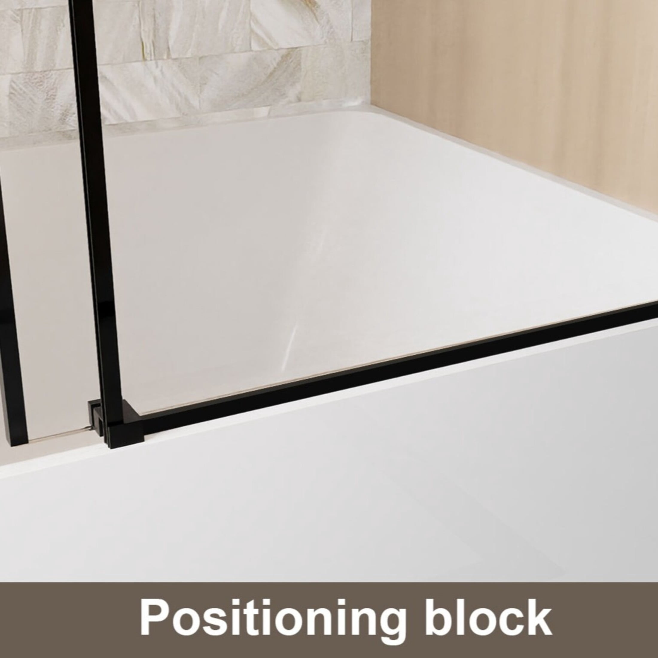 Noble House 60"x60" Frameless Sliding Shower Door, Tempered Glass with Stainless Steel Handle, Matte Black