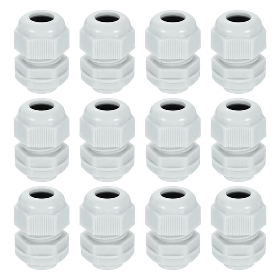 12Pack NPT 1/4" Nylon Cable Glands, Waterproof Adjustable Wire Grommet, Gray