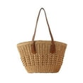 thumbnail image 2 of Women Shoulder Bag Female Trendy Durable Travel Purse Stylish Tote Bag Boho Woven Handbag Travel Bag for Outdoor Work Summer Party Camel Color, 2 of 8
