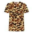 thumbnail image 4 of 4X Mens T Shirts Big & Tall M-5XL Plus Size Short Sleeve Crewneck Tshirts Shirt Pullover Slim Camouflage-Printed Casual Going Out Tees Tops Clearance, 4 of 5