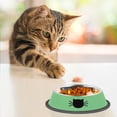 thumbnail image 6 of 2/3Pcs Cat Bowls Non-Slip Stainless Steel Small Cat Food Bowls Unbreakable Thicken Cat Feeder 7 Oz Cat Dishes Suitable for Indoor Small Pets Removable Rubber Base Easily Clean Lovely Color, 6 of 7