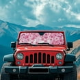 thumbnail image 3 of Uorisanigo Windshield Sun Shade Compatible with Jeep Wrangler TJ JK JL & Gladiator JT Car Sunshade Pink Cherry Blossom Windshied Sunshade Sun Visor Protective Keep Your Vehicle Cool, 3 of 7