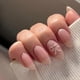 thumbnail image 1 of 24pcs Short False Nails - Pink French False Nails Press-On Nails - Full Coverage False Nails White Almond Stick-On Nails - French False Nails Stick-On, 1 of 3