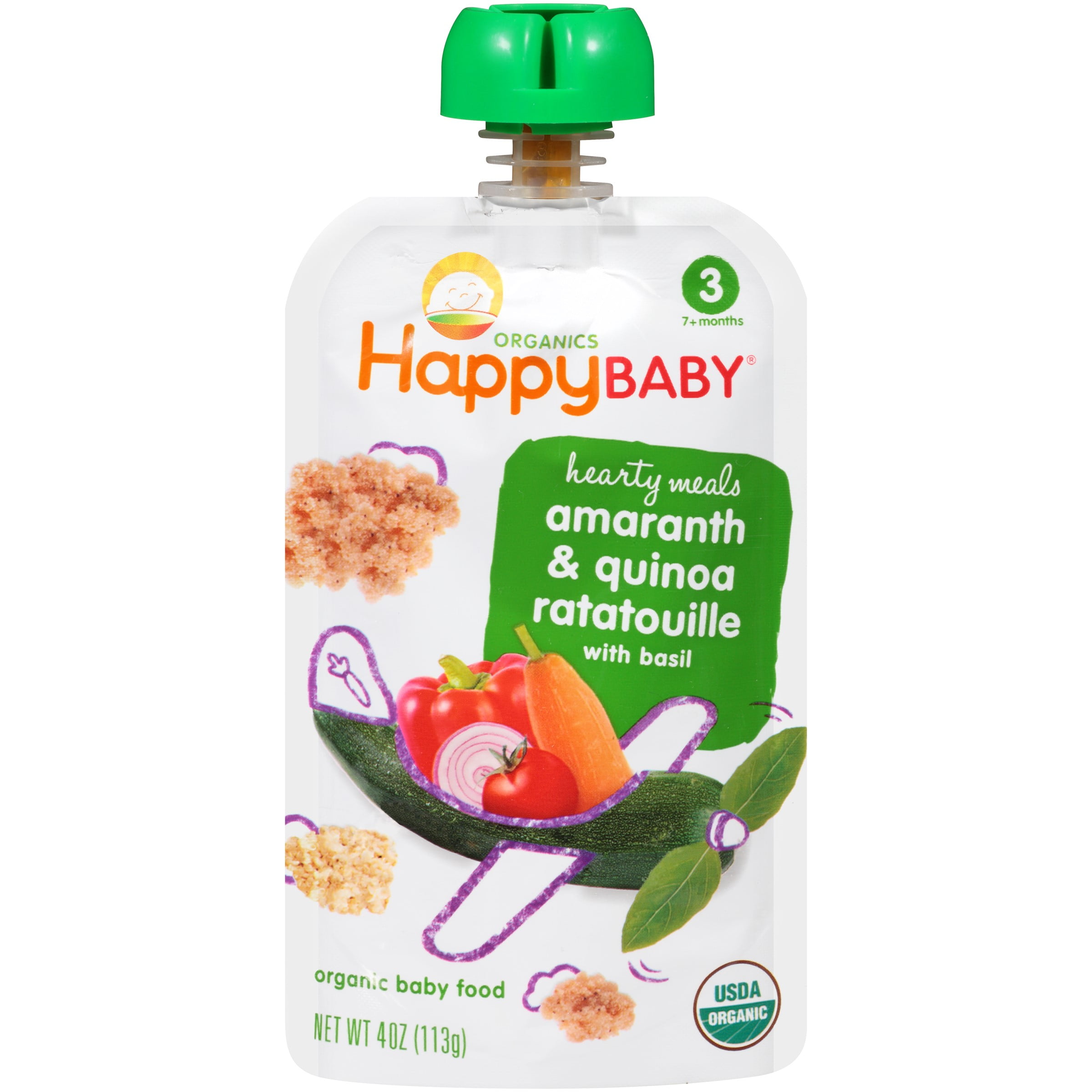 Happy Baby Organic Baby Food: Stage 3 / Meals, 7+ Months, Amaranth