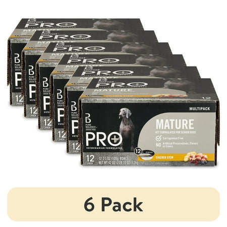 (6 pack) Pure Balance Pro Plus Mature Wet Dog Food 3.5oz Cup 12ct