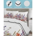 thumbnail image 3 of Twin XL Quilt Bedding Set, Spring Floral Reversible Summer Quilt 3 Pieces, Watercolor Daisy Lily Lavender Plants Garden Lightweight Bedspreads Coverlets with 2 Pillow Shams for All Seasons, 3 of 5