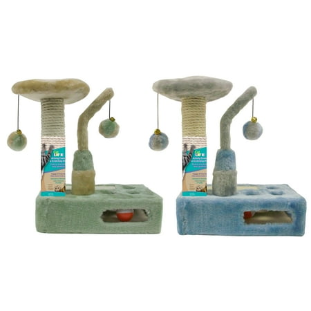 Penn-Plax - Two Piece - Deluxe Sisial Cat Scratching Pad & Tower w/Swatting Toys